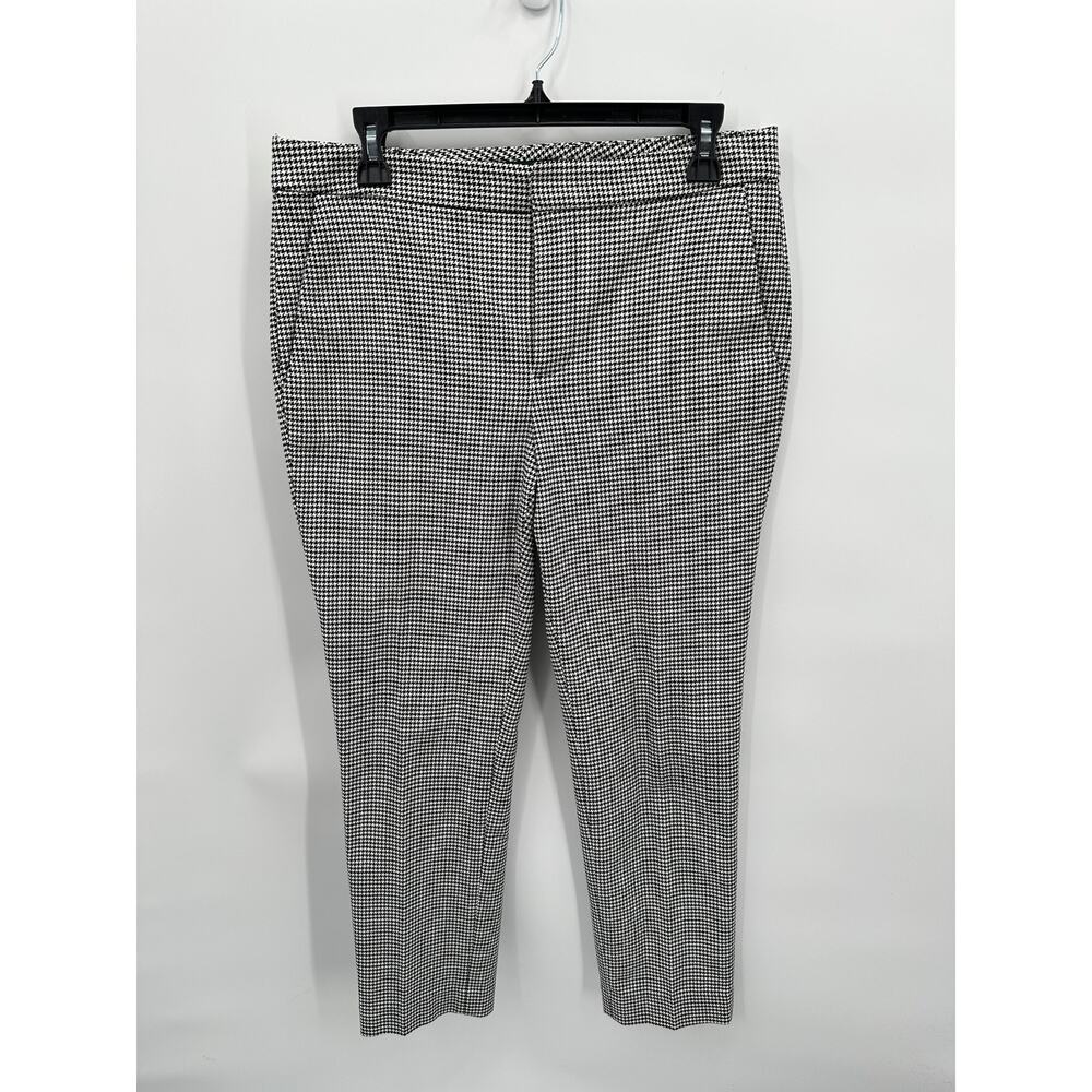 LAUREN RALPH LAUREN Black & White Houndstooth Straight Leg Pant Trousers // 6